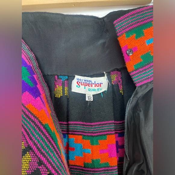 Vintage 1970s Anthony‎ Muto for Saz II Wool Skirt – Boho Folk Artisan Woven - Picture 13 of 15